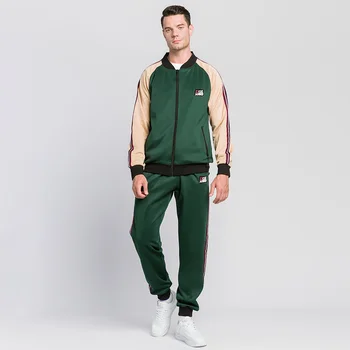 Новый спортивный костюм 2023 года, молодежная мужская мода, контрастная бейсбольная куртка из двух предметов в стиле ретро, мужская куртка-бомбер