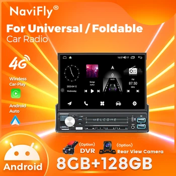 8G 128G Android Auto Автомагнитола Универсальная Автомобильная Навигация GPS Беспроводной CarPlay SWC Мультимедиа Стерео WiFi 1Din 1 Din DVD Головное устройство