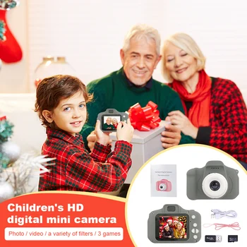 HD детская камера USB зарядка 2-дюймовый IPS экран цифровая камера развивающие игрушки мини-видеокамера с двумя объективами подарок на день рождения.