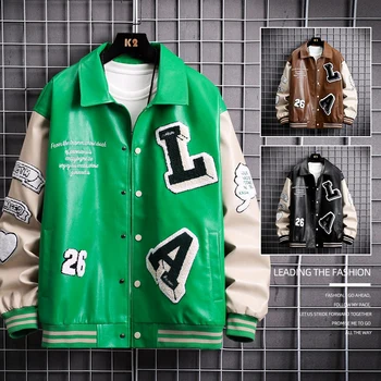 Мужская университетская куртка в стиле хип-хоп, бейсбольные пальто, мужские буквы, вышивка, пэчворк, Университетская куртка Harajuku, пальто пилота авиации.