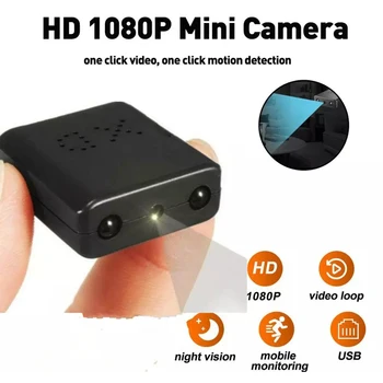 Мини-камера 1920x1080P Домашняя охранная видеокамера инфракрасного ночного видения с поддержкой обнаружения движения TF-карта до 32G Micro Cam