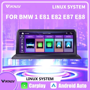 Linux автомобильное радио Беспроводной CarPlay для BMW 1 Серии E81 E82 E87 E88 Автомобильный Мультимедийный Android авторадио iDrive беспроводной carplay car
