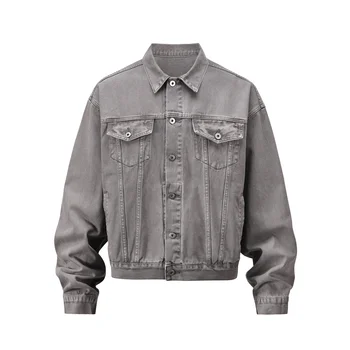 Джинсовая куртка Vujade Style Same Wash, мужская высококачественная однотонная джинсовая куртка, мужской топ