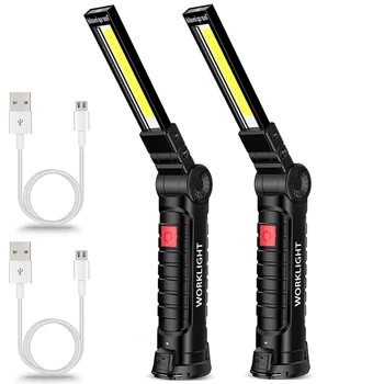 Новый USB Перезаряжаемый рабочий фонарь Портативный COB светодиодный фонарик Магнитный подвесной светильник Lanterna со встроенным аккумулятором Походный фонарь